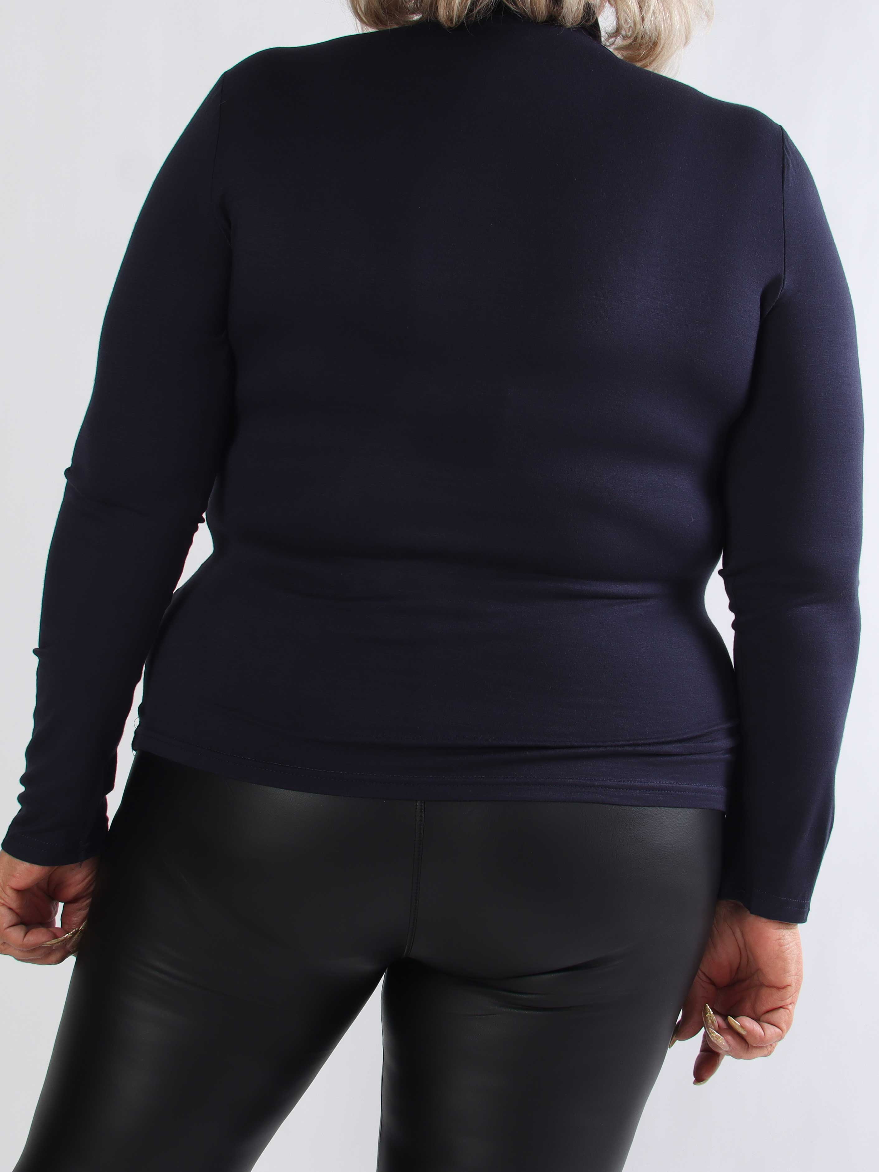 Noras - Langærmet basis bluse i viskose med turtleneck